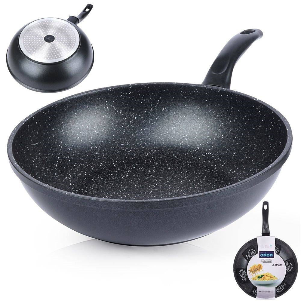 Frying pan with non-stick granite, fits all stoves.