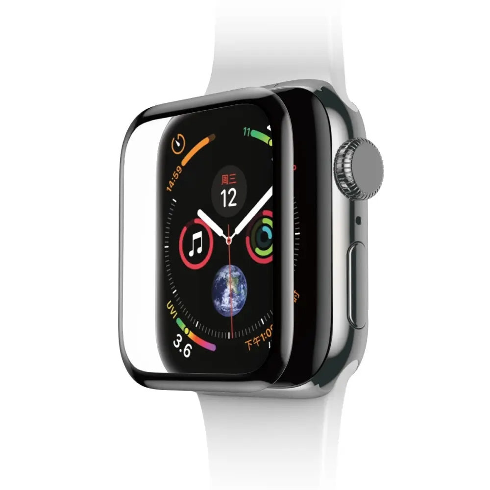 Full Cover Screen Protector for Apple Watch 4/5/6/SE 44mm - Black