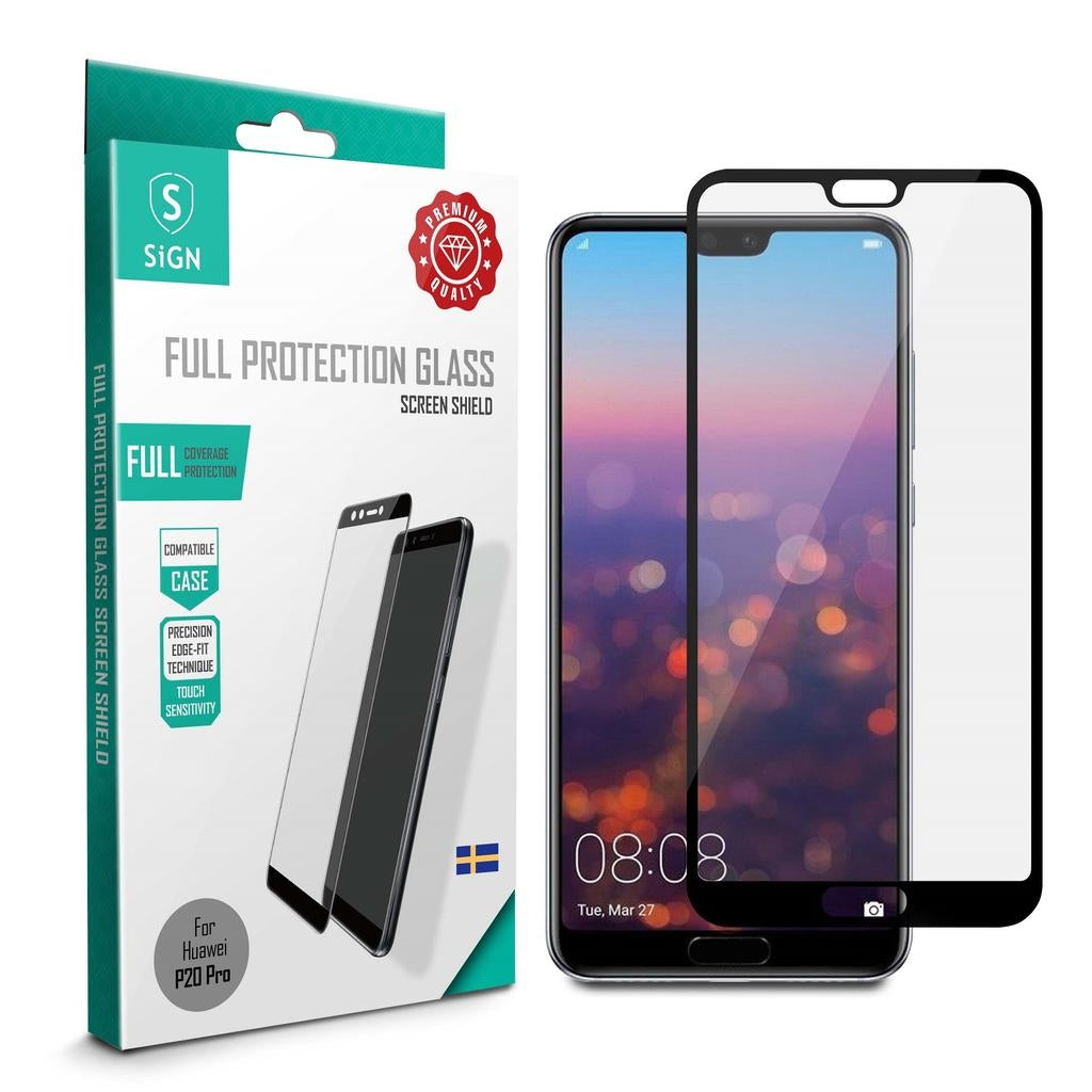 Full Cover Tempered Glass Screen Protector for Huawei P20 Pro - Black