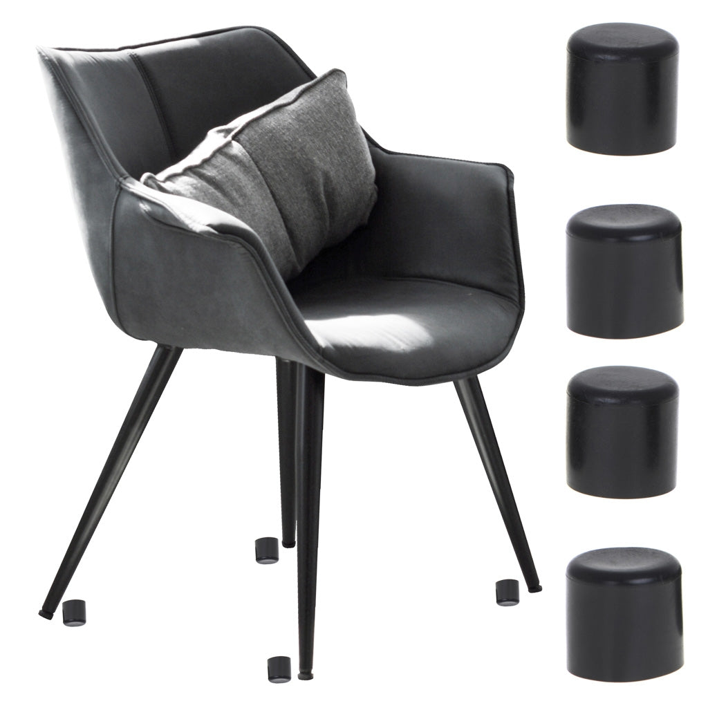 Furniture chair leg caps 19mm black