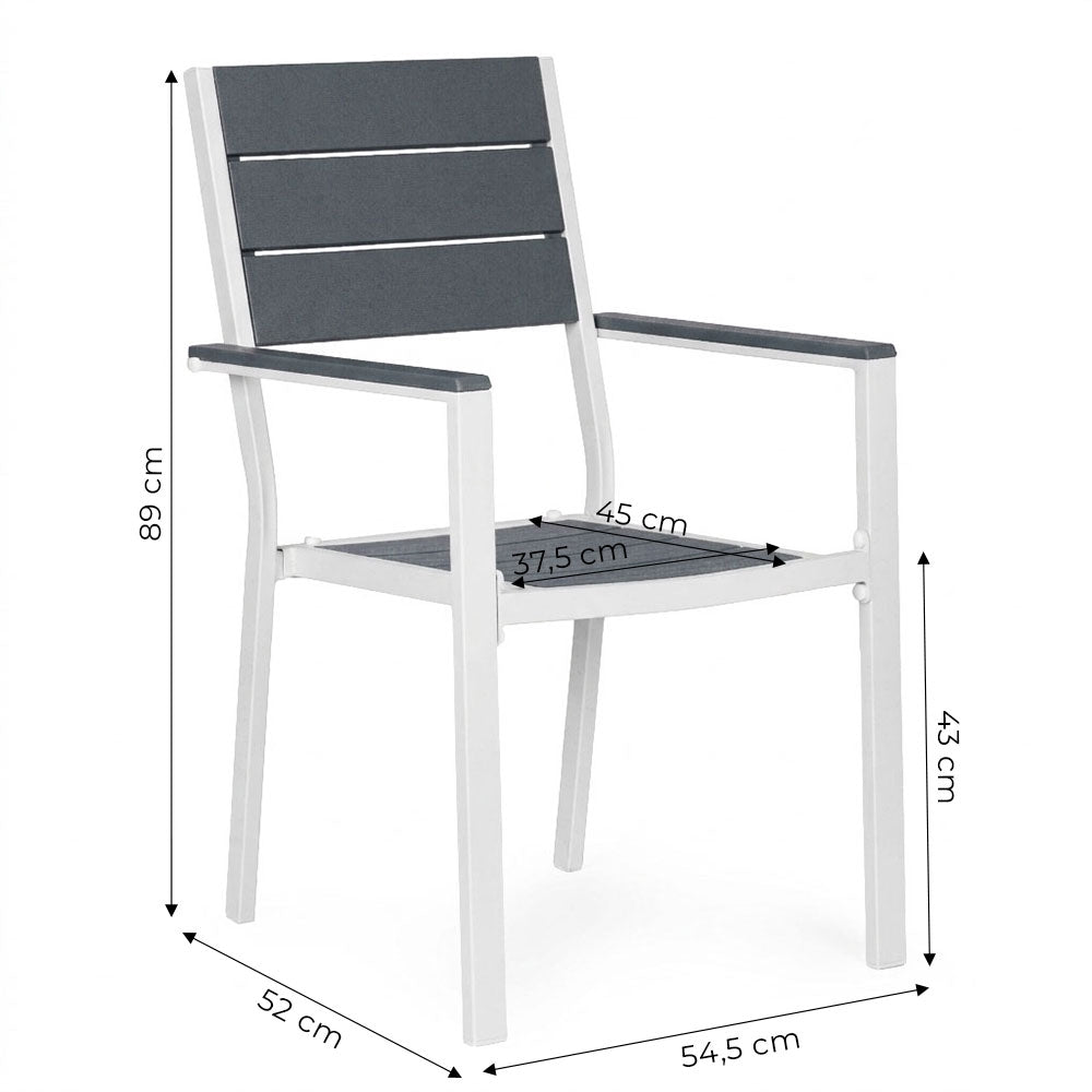 Garden Chairs Set of 2, Steel Frame, HDPE, Weather-Resistant