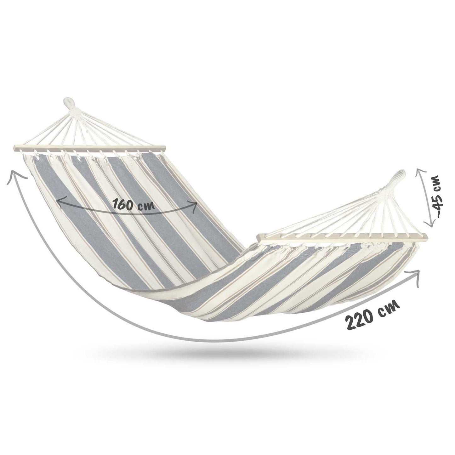 Garden Hammock Bahama Double White and Blue Sofotel
