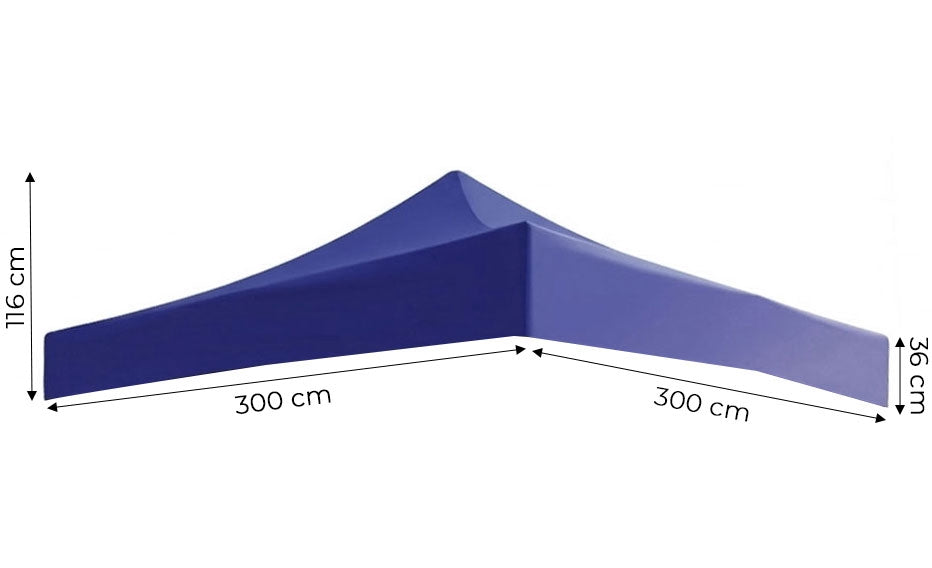Garden Pavilion Roof Cover 3x3m, 420D PVC, Blue