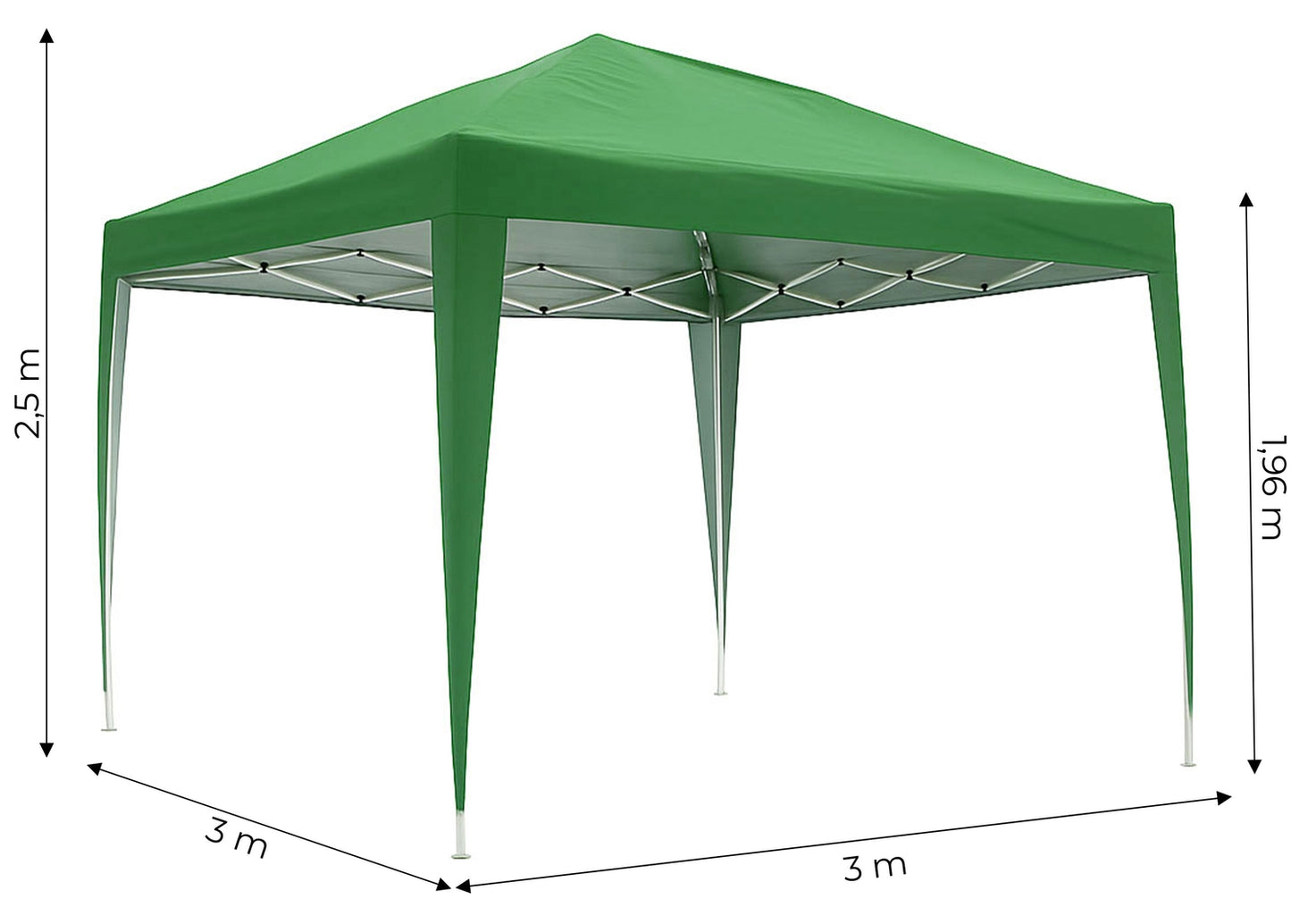 Garden Pavilion Tent 3x3 m Pop-Up Canopy for Garden or Terrace MultiGarden