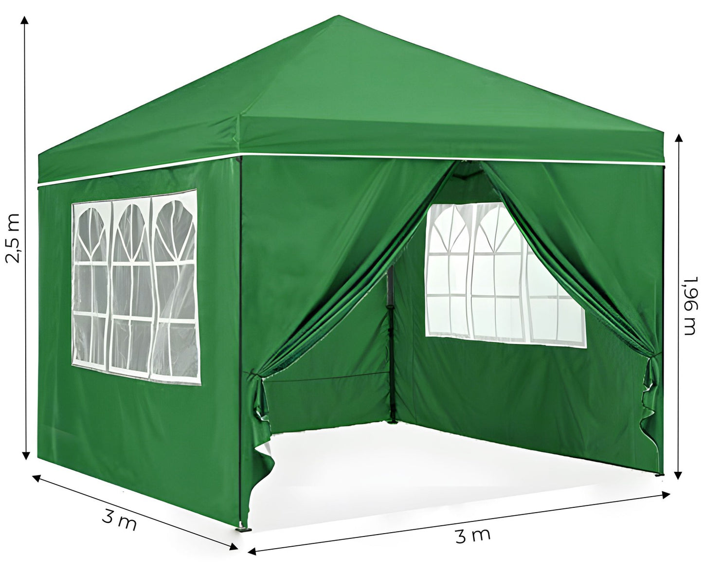 Garden Pavilion Tent 3x3 m Pop-Up with 4 Sidewalls MultiGarden