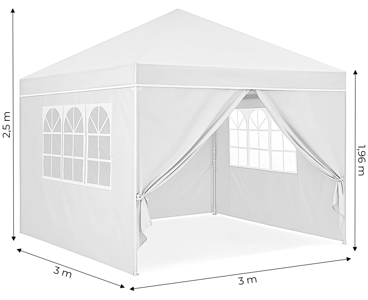 Garden Pavilion Tent 3x3 m Pop-Up with 4 Sidewalls MultiGarden