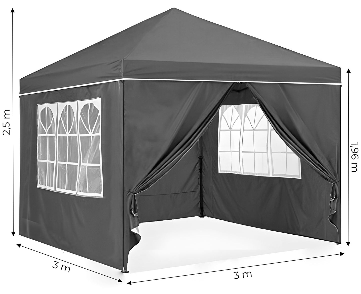 Garden Pavilion Tent 3x3 m Pop-Up with 4 Sidewalls MultiGarden