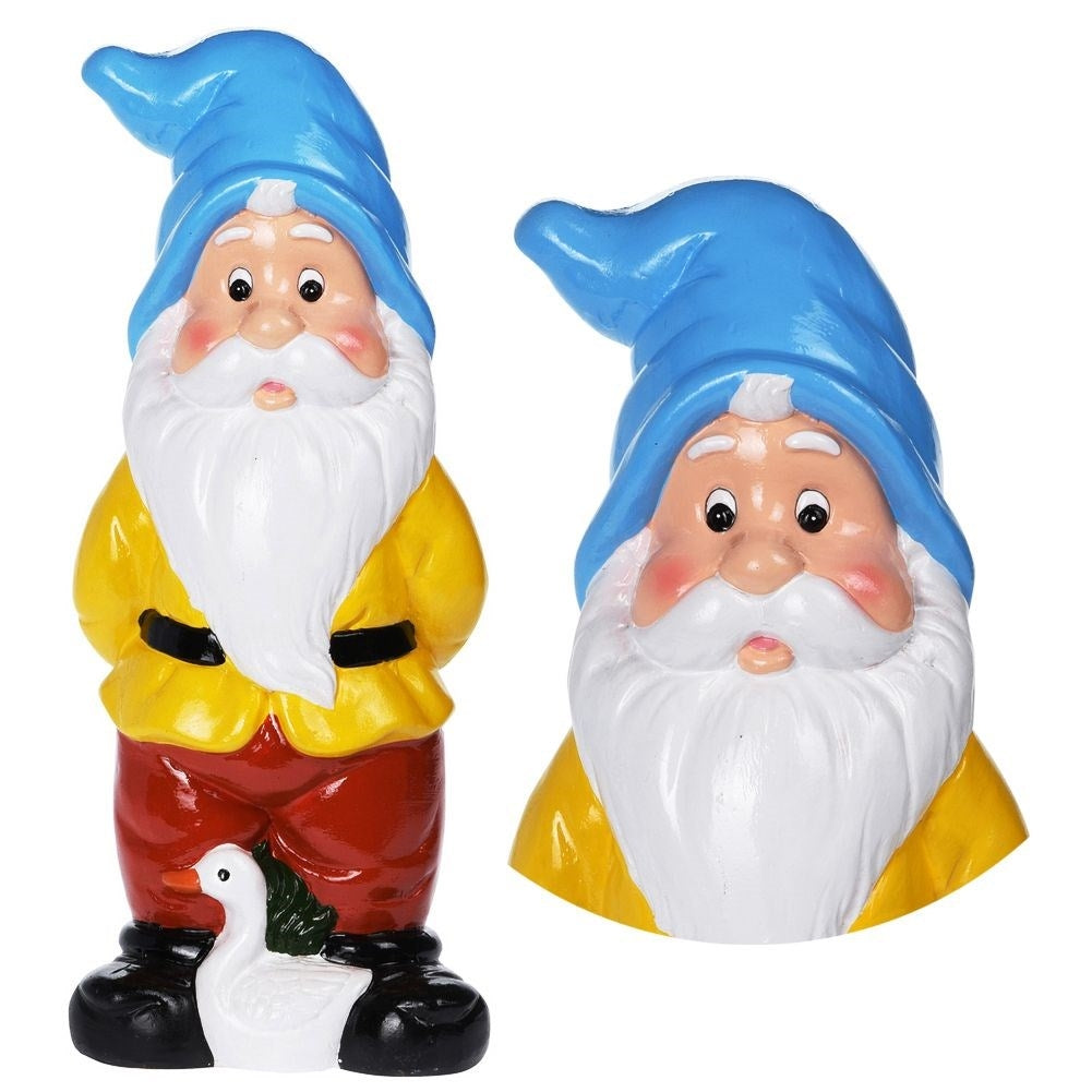 Garden Santa in Ceramic with Blue Hat for Outdoors