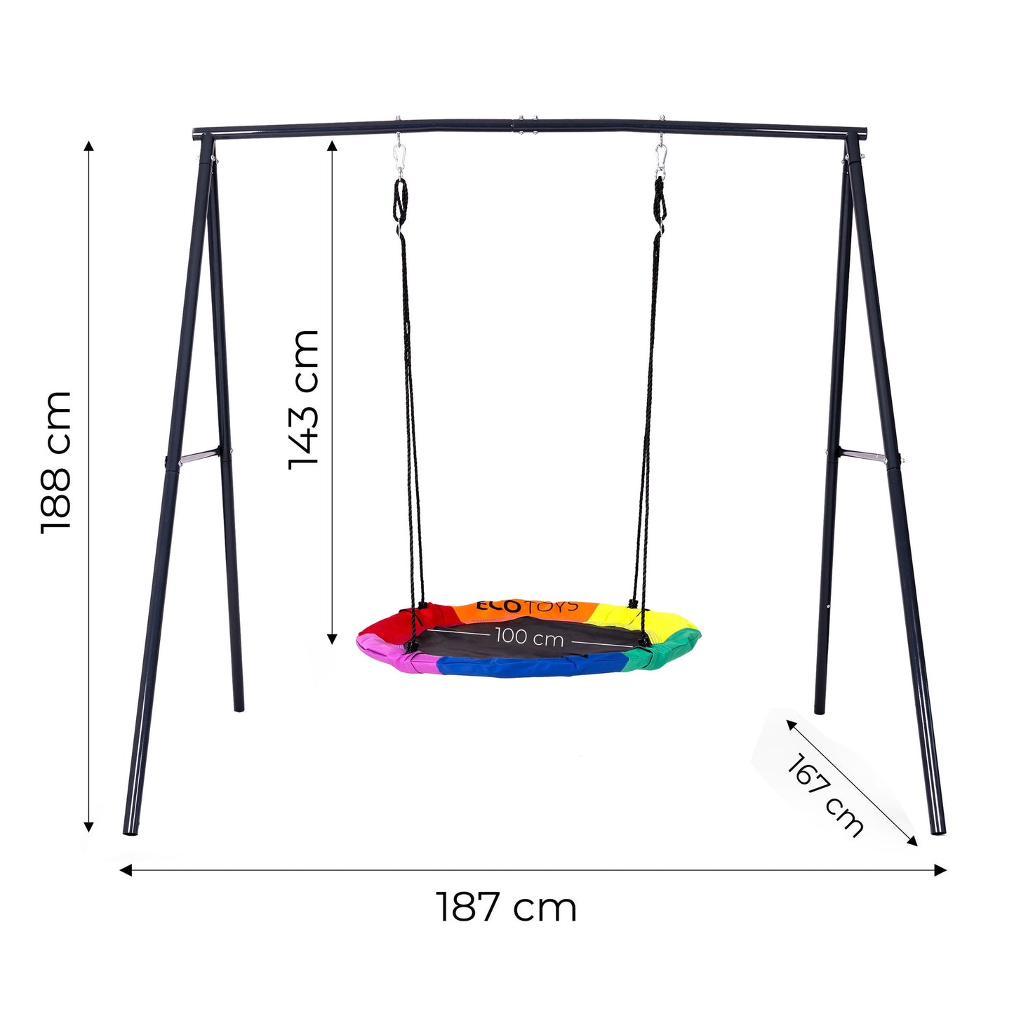 Garden Stork Nest Swing, 100 cm, Steel Frame