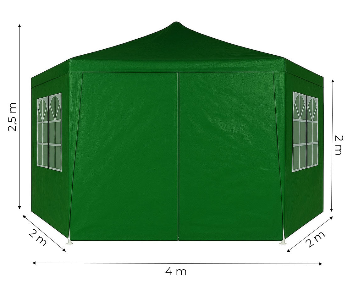 Garden Trade Pavilion Tent 2x2x2 m with Windows Green MultiGarden
