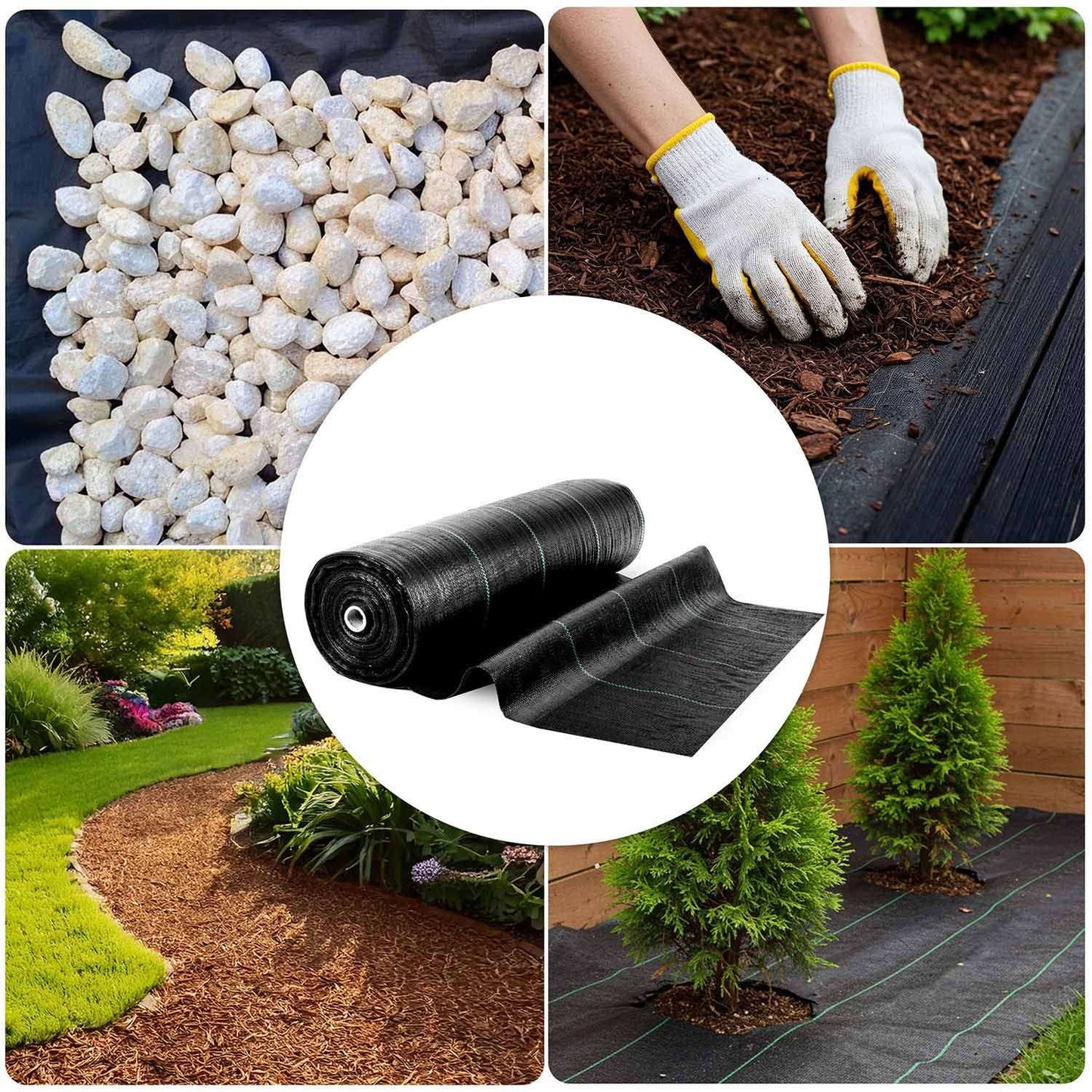 Garden agrotextile 1.6 m x 50 m 70 g/m2 + 50 Plonos pins - black