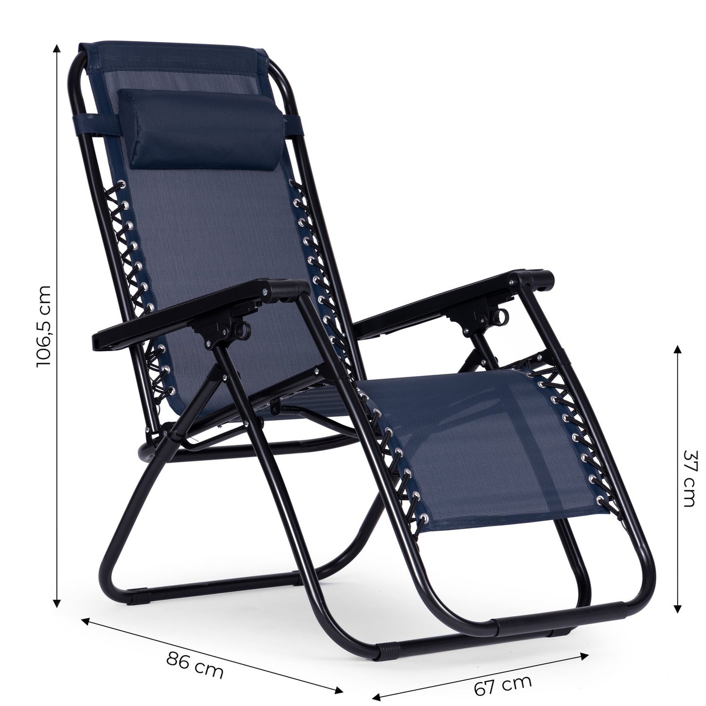 Garden armchair with adjustable backrest - dark blue ZERO GRAVITY ModernHome