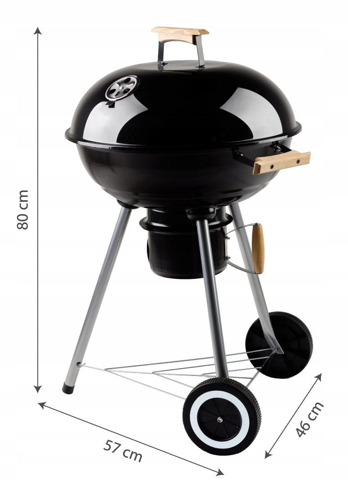 Garden barbecue grill with cover on wheels