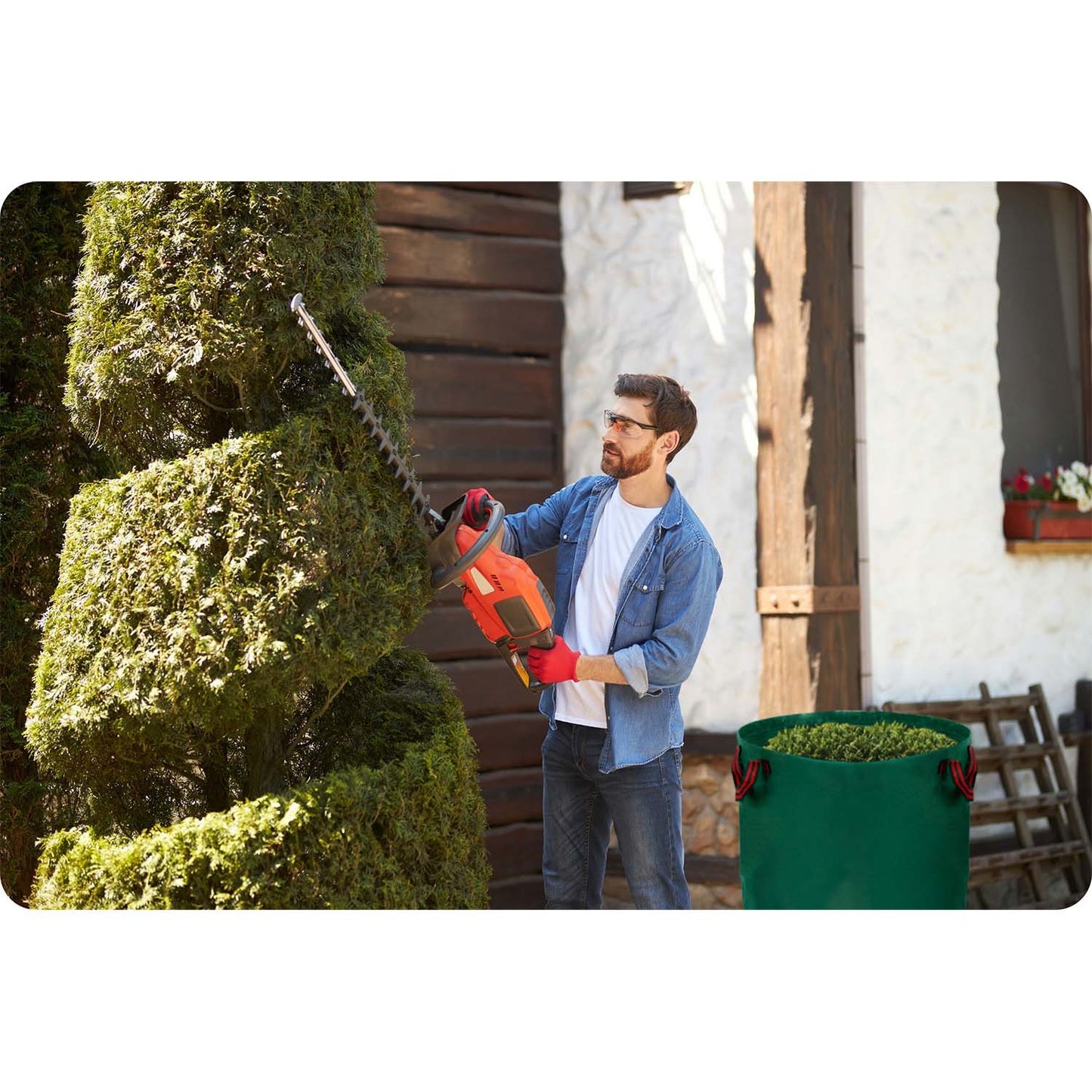Garden basket for leaves 272 l Plonos PL-524 green