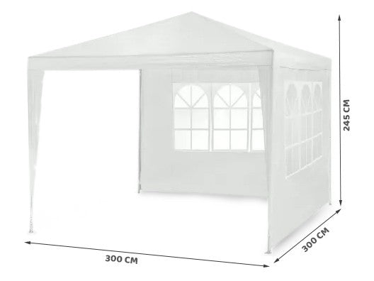 Garden pavilion 2 walls 3 x 3m white Plonos