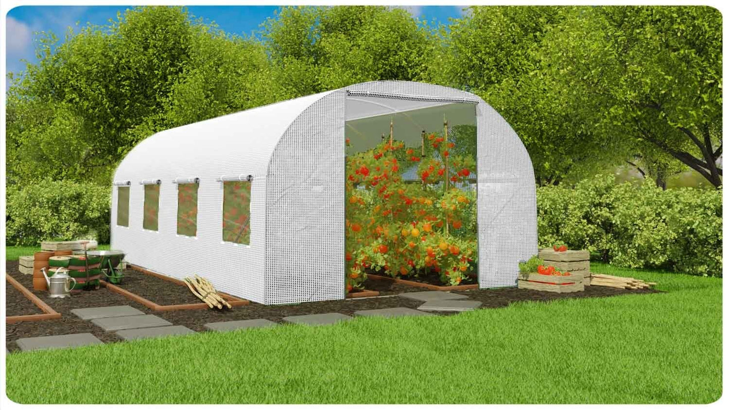 Garden tunnel 3x4.5m (13.5m2) white Plonos