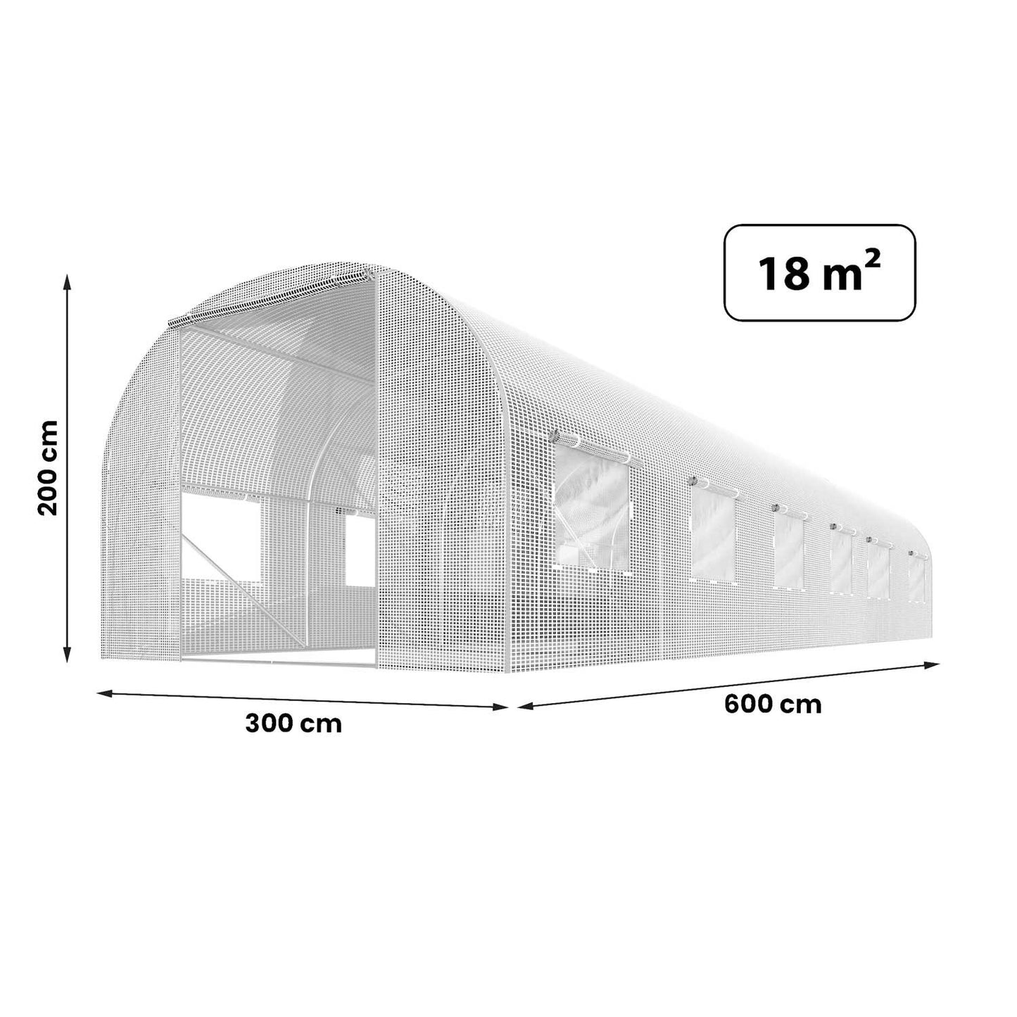 Garden tunnel 3x6m (18m2) white Plonos