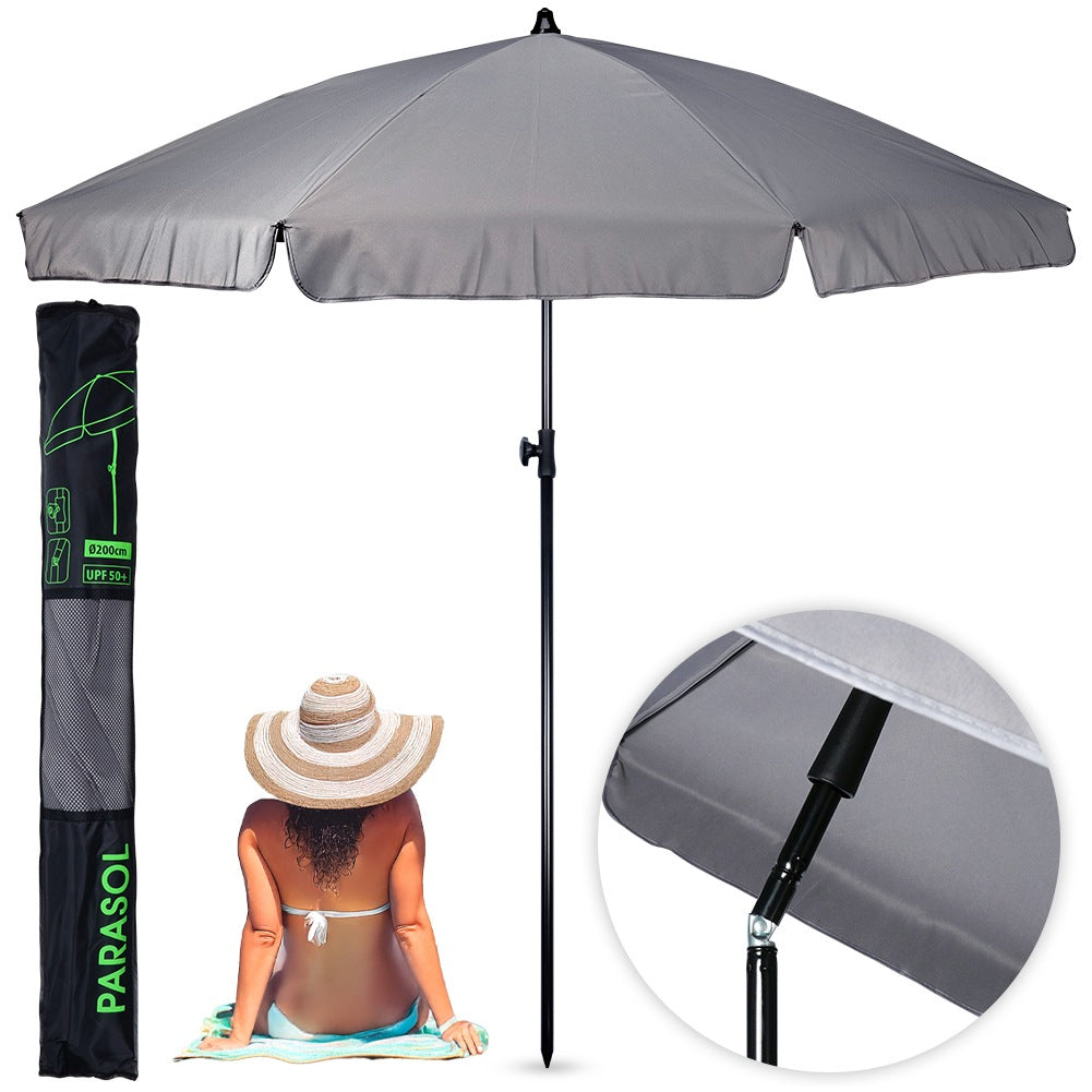 Garden umbrella gray adjustable 185 cm