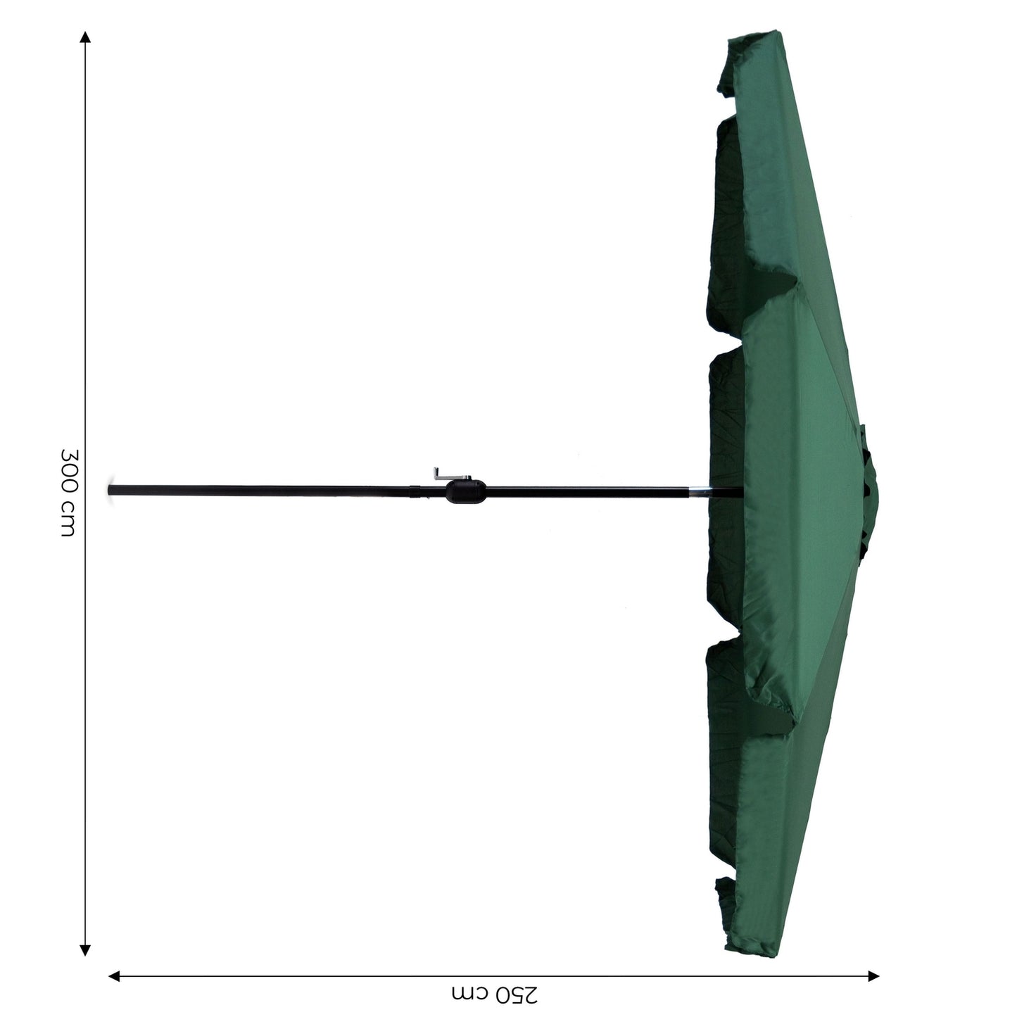 Garden umbrella large 3m diagonal broken with a crank green