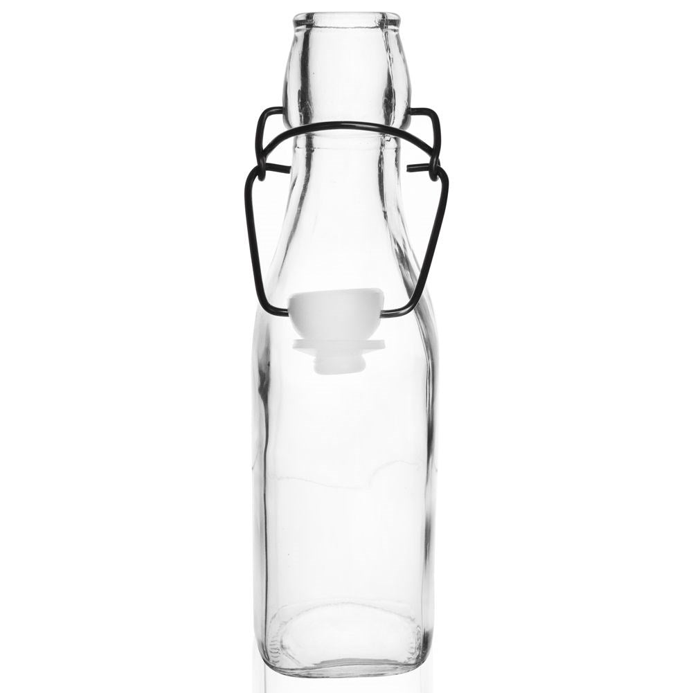 Glass Bottle: Cork & Clip for Oil, Wine & Liquor