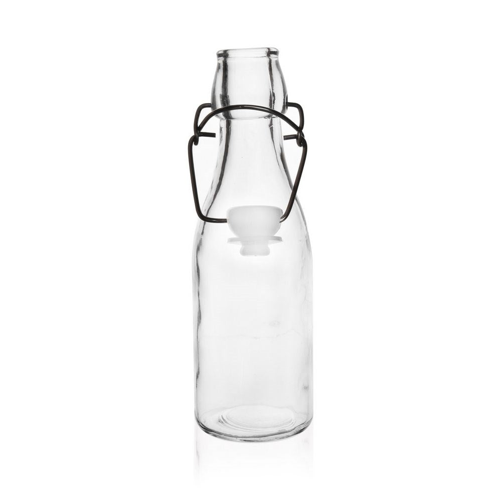 Glass Bottle with Cork & Clip for Oil, Wine & Liqueur