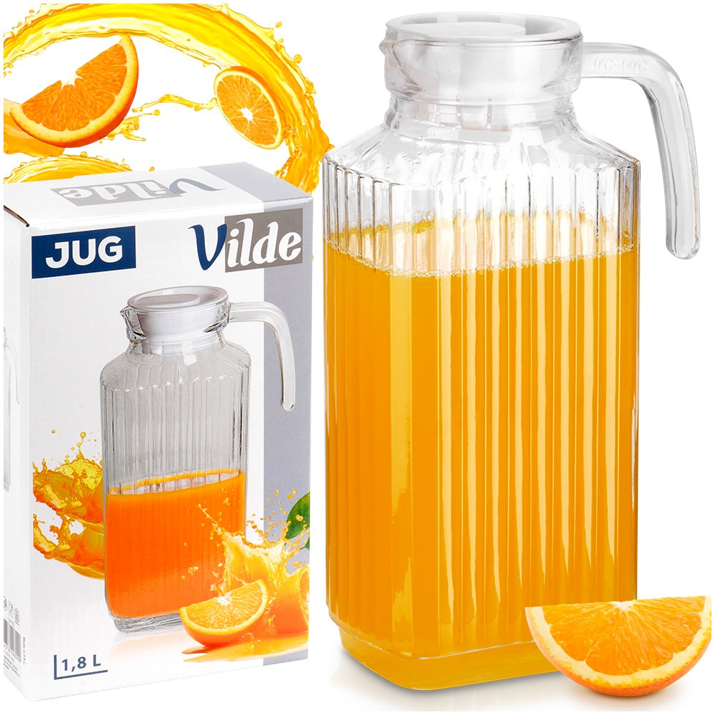 Glass Pitcher with Lid, Narrow, 1.8L for Fridge