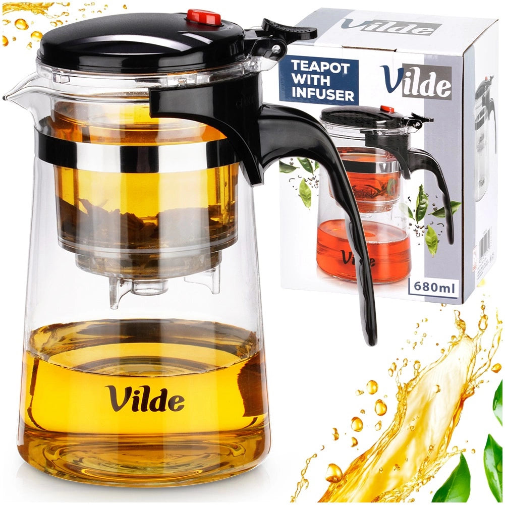 Glass Teapot with Infuser, 680 ml – Borosilicate