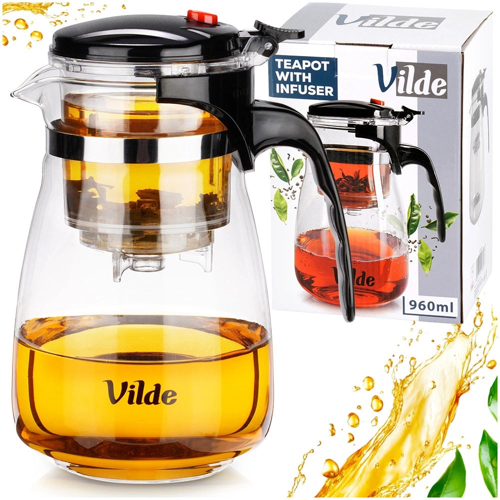 Glass Teapot with Infuser, Borosilicate, 960 ml
