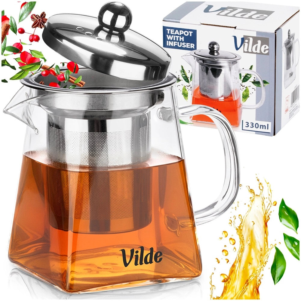 Glass Teapot with Stainless Steel Infuser, 330 ml