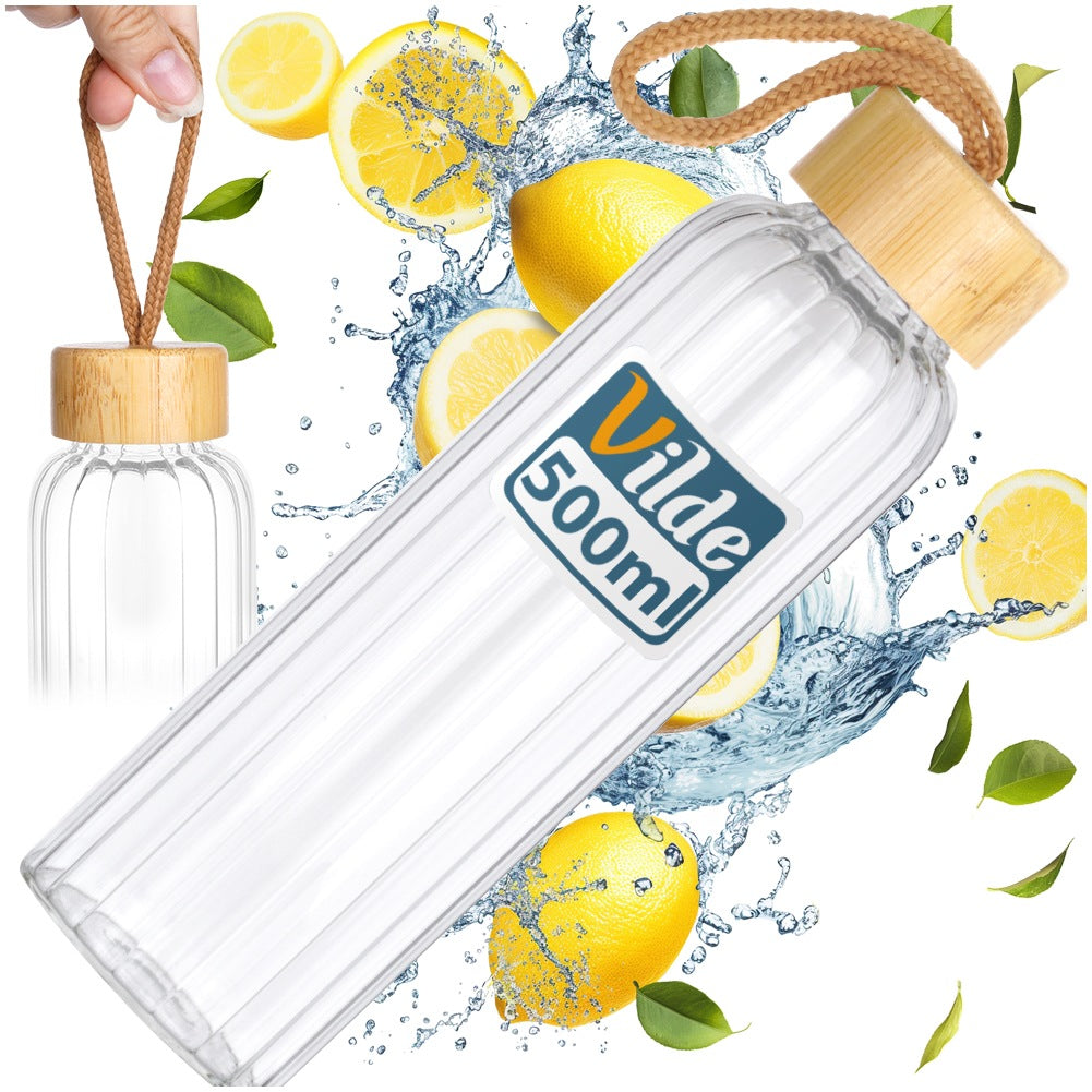 Glass Water Bottle, 500 ml