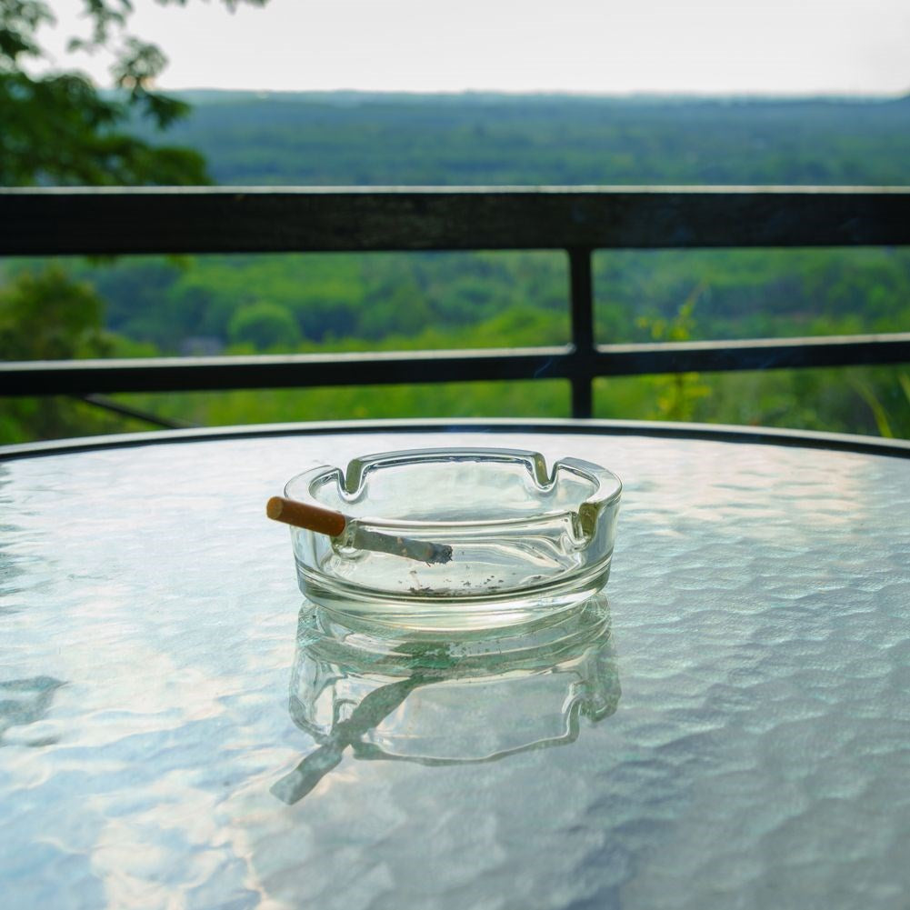 Glass ashtray round 10.5 cm