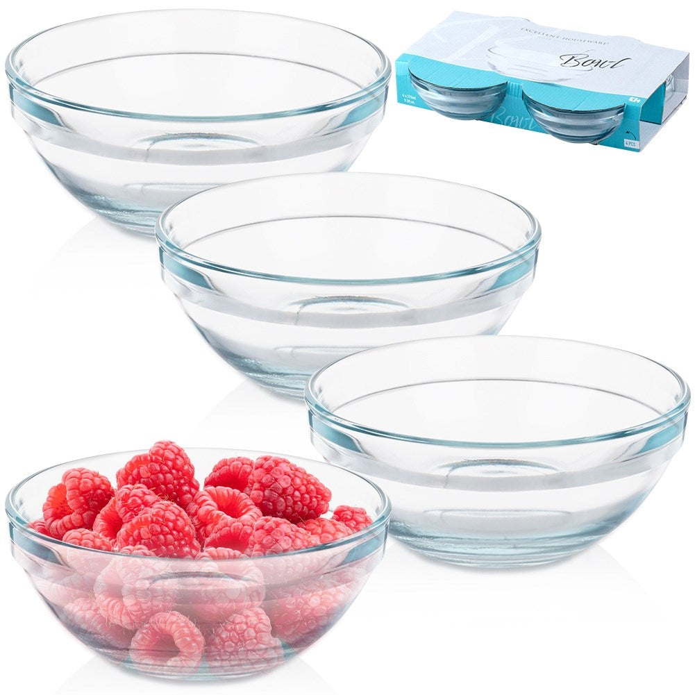 Glass bowls 12 cm, 275 ml 4 pcs.