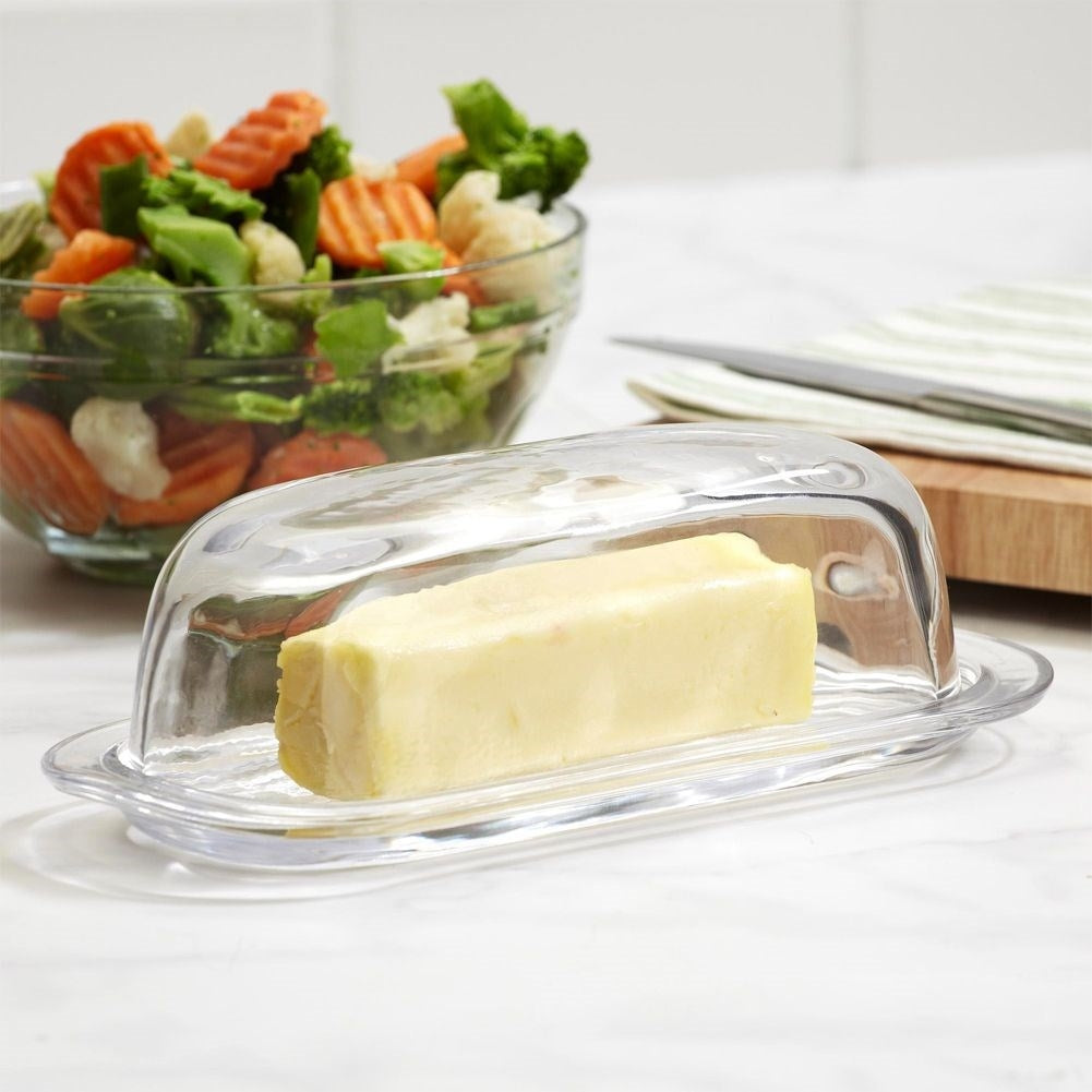 Glass butter dish with lid - storage and serving