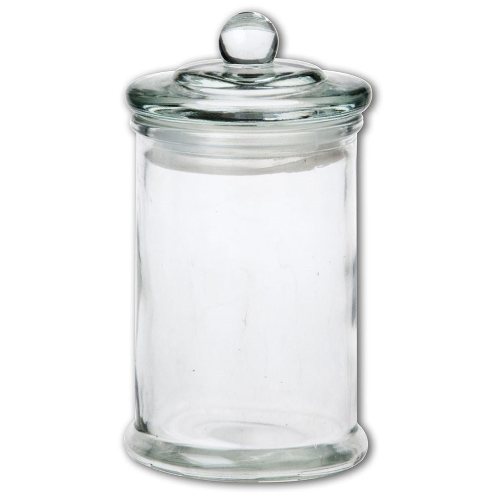 Glass container with lid for dry and liquid storage