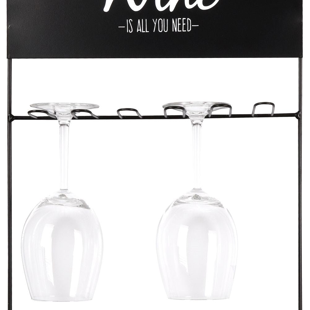 Glass hanger in black metal for 10 glasses