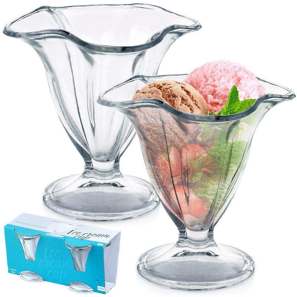 Glass ice cream cups 150 ml 2 pcs.
