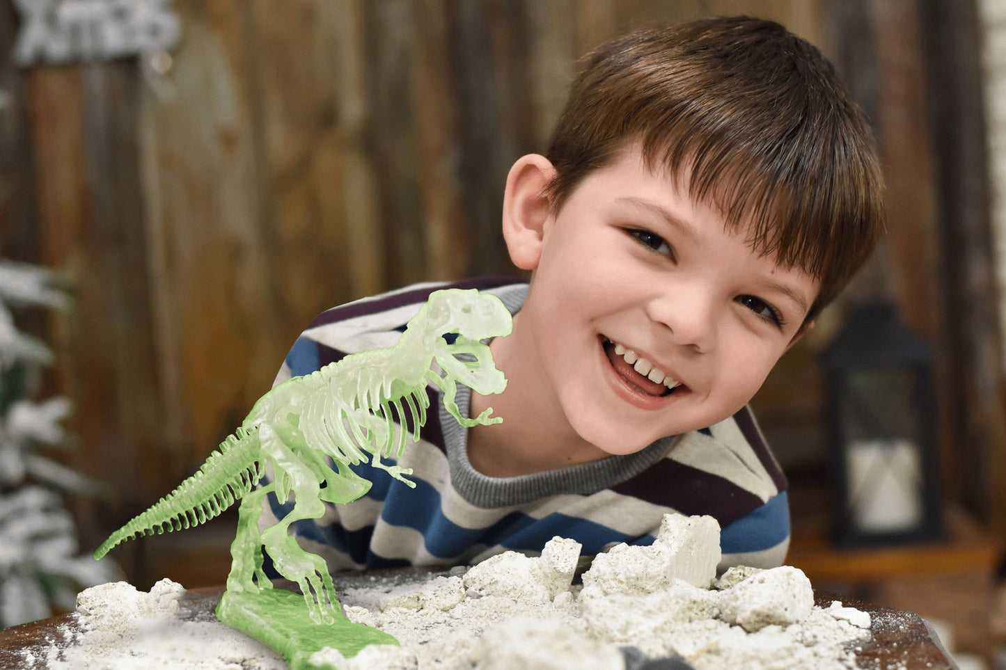 T-Rex Fossil Dig Kit for Kids, Glow in the Dark, 10 Pieces