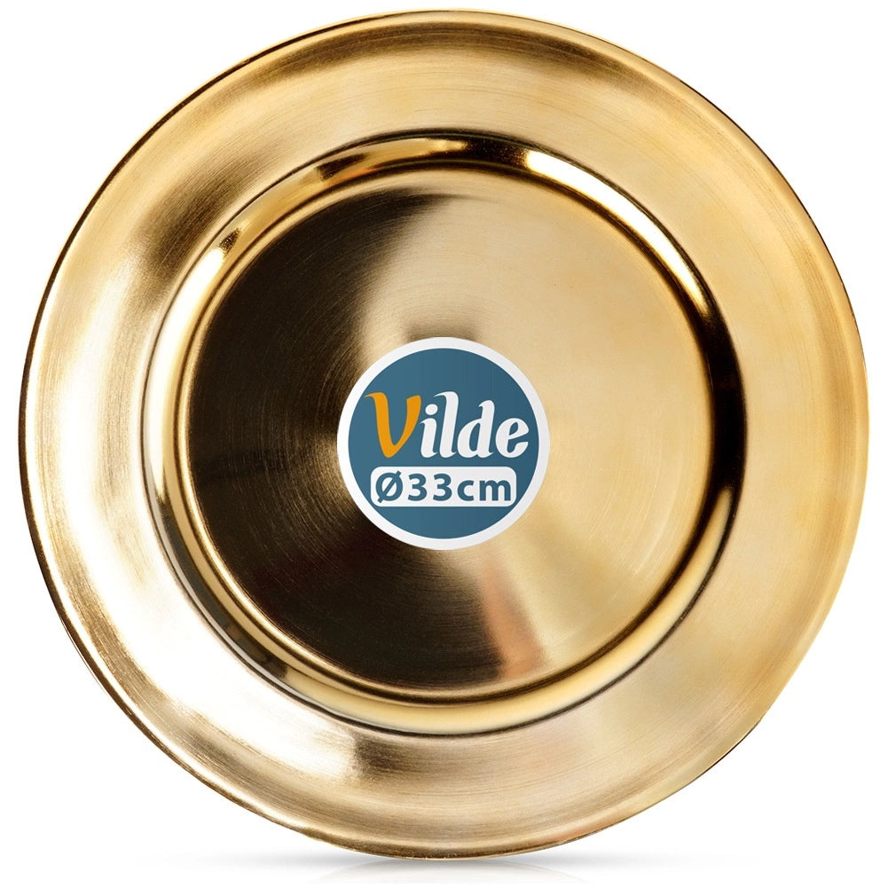 Gold Decorative Charger Plate, 33 cm Round