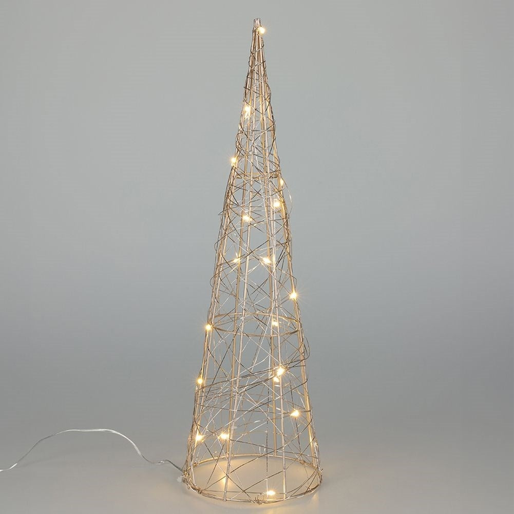 Gold-colored Christmas tree 40 cm with 20 bright LED lights