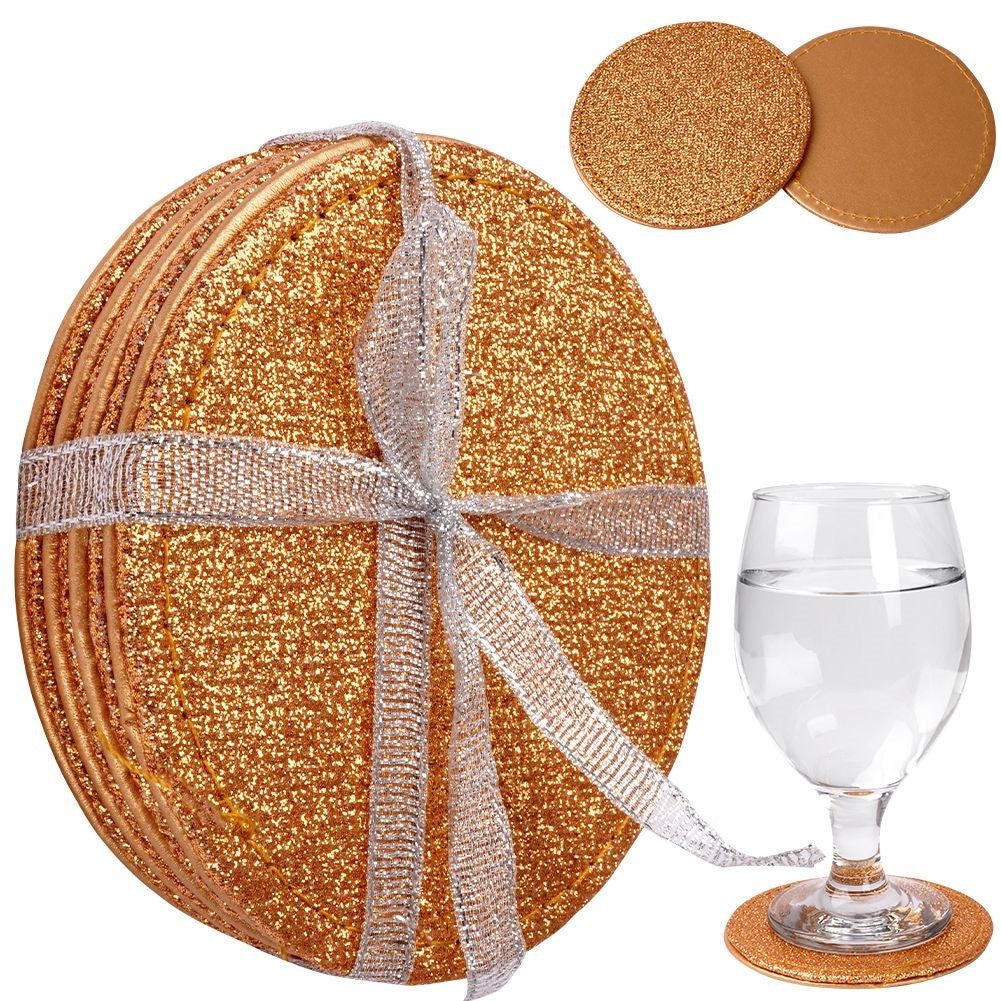 Gold cup coasters 10 cm 4 pcs.