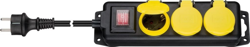 Goobay 3-Way 3680W Power Outlet for Outdoor Use - Black