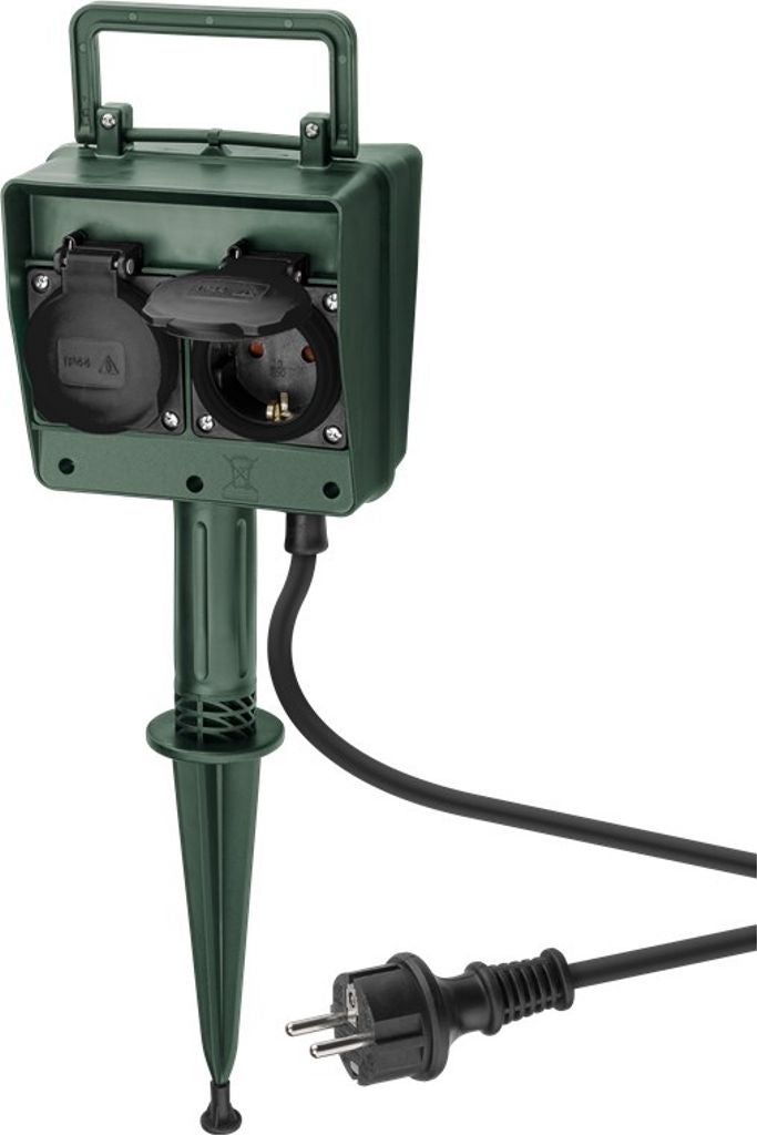 Goobay 4-Way Power Outlet for Garden - Green