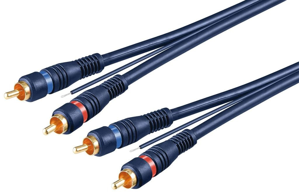 Goobay Audio cable, 2xRCA ha - ha, 5m - Blue