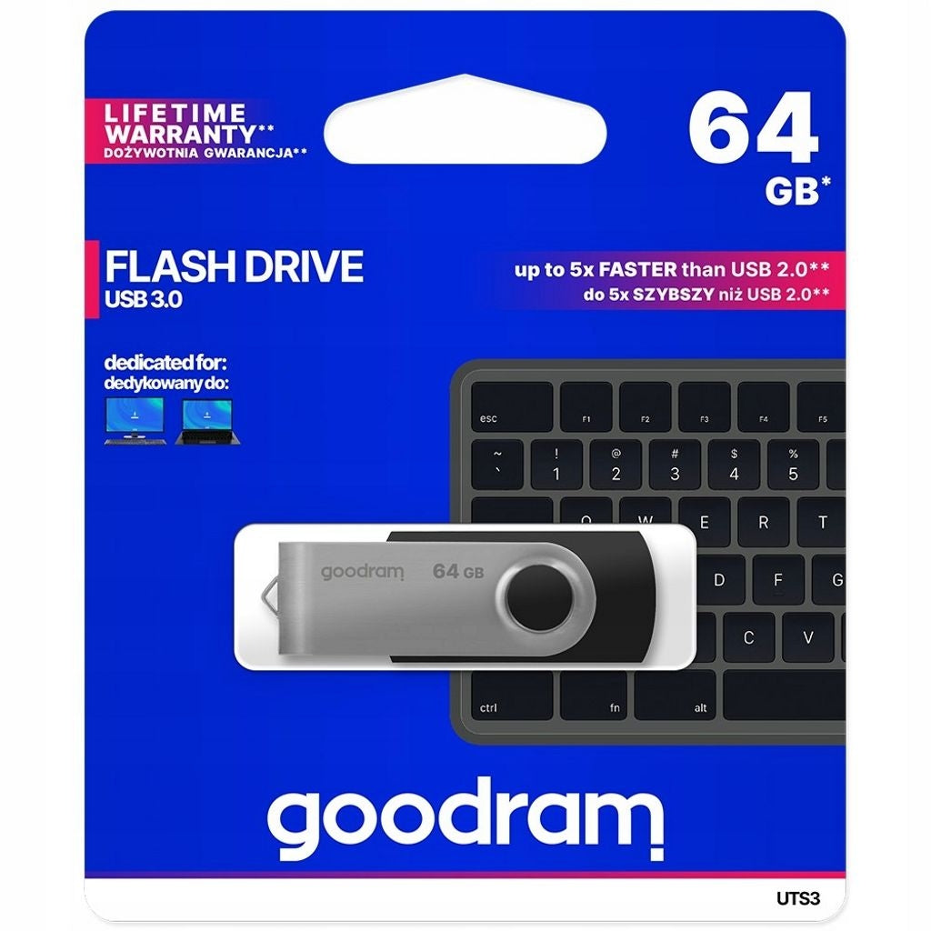 Goodram Twister Flash Drive USB 3.0 64GB - Black