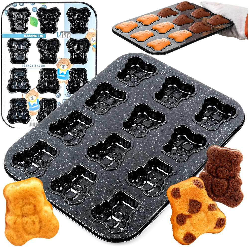Granite cookie cutter bears 35x26.5 cm