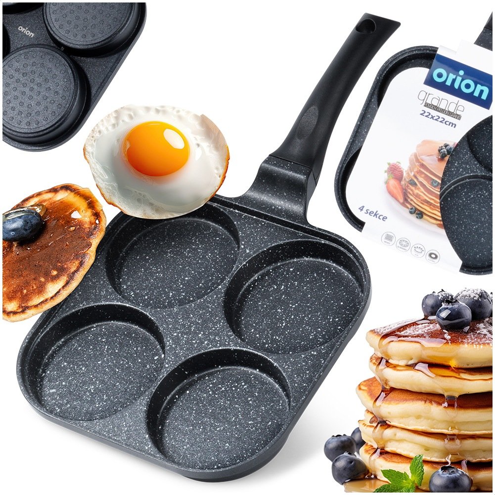 Granite egg pan 4 holes GRANDE 22x22cm