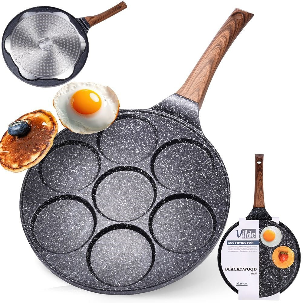 Granite frying pan 26 cm with 7 holes for all stoves