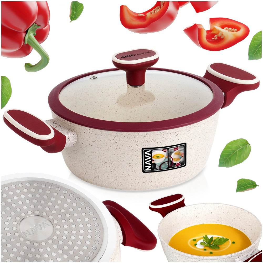 Granite pot with glass lid TERRESTRIAL 20 cm, 2.2 l