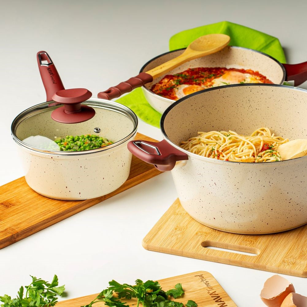 Granite saucepan with glass lid TERRESTRIAL 18 cm, 1.7 l