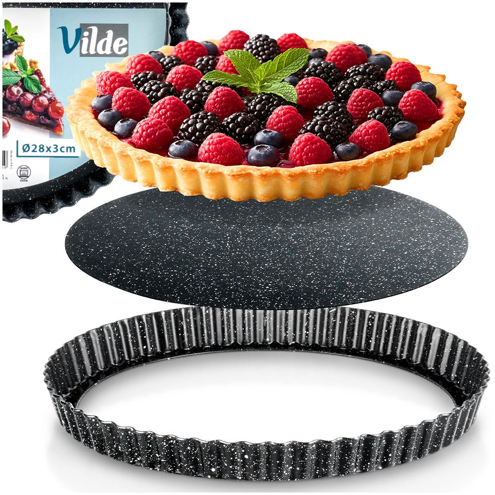 Granite tart pan with removable bottom 28x3 cm